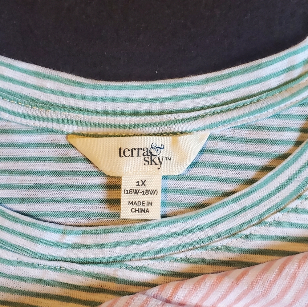 terra & sky - Women's stripped shirts -Sz 1x - Bundle of 2 shirts - Picture 5 of 9